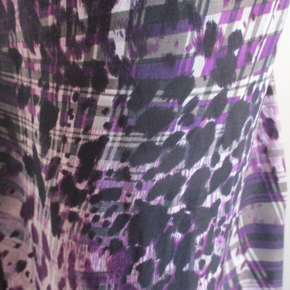 Bold Purple Leopard & Plaid V-Neck Tunic Dress 🐆💜🖤 - Picture 8 of 12